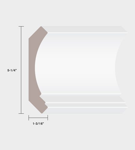 03900 5-1/4" Modern Crown MDF