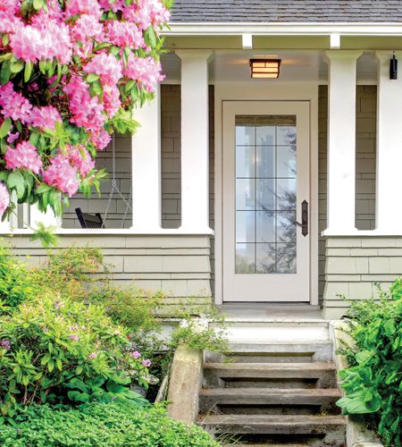 Vista Grande Flush Glazed Fiberglass Exterior Entry Door