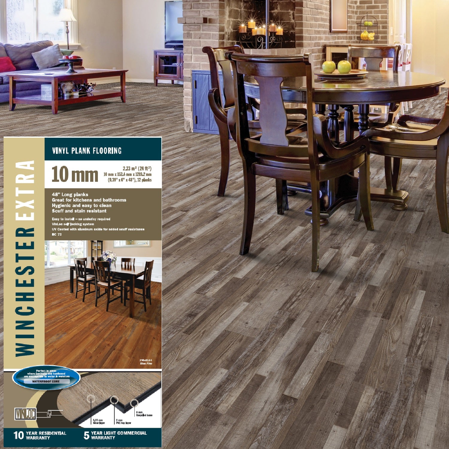 390-0168 10mm Santos Rustic Vinyl Plank Flooring – Windsor Plywood